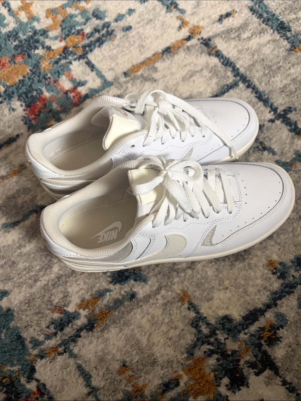 Nike Women’s White Low-Top Sneakers with Cream Swoosh